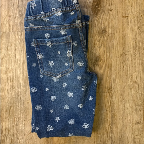 Flapdoodles Blue Jeans with White Heart and Star Pattern - Picture 6 of 6